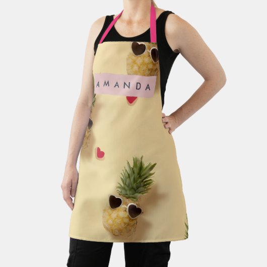 Personalized Cute Pineapple Pattern Apron エプロン (インサイチュ)