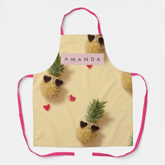 Personalized Cute Pineapple Pattern Apron エプロン (正面)