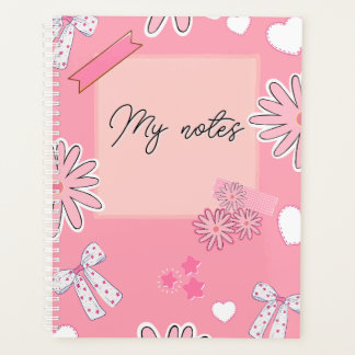 Personalized Cute Pink, Aesthetic “My Notes”  プランナー手帳