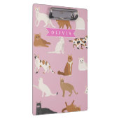 Personalized Cute Pink Cat Pattern Gift Cat Lover クリップボード (右)