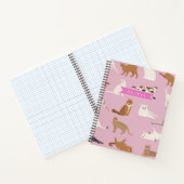 Personalized Cute Pink Cat Pattern Gift Cat Lover ノートブック (内部)