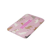 Personalized Cute Pink Cat Pattern Gift Cat Lover バスマット (アングル)