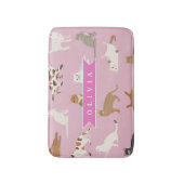 Personalized Cute Pink Cat Pattern Gift Cat Lover バスマット (正面縦)