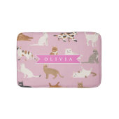 Personalized Cute Pink Cat Pattern Gift Cat Lover バスマット (正面)
