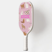 Personalized Cute Pink Cat Pattern Gift Cat Lover ピックルボールラケット (左)