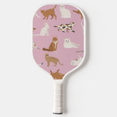 Personalized Cute Pink Cat Pattern Gift Cat Lover ピックルボールラケット (裏面)