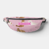 Personalized Cute Pink Cat Pattern Gift Cat Lover ファニーパック (レイダウン)