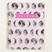 Personalized Cute Pink Cat Pattern Gift Cat Lover プランナー手帳 (正面)