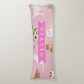 Personalized Cute Pink Cat Pattern Gift Cat Lover ボディピロー (正面縦)