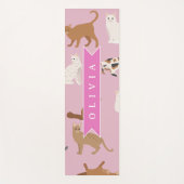 Personalized Cute Pink Cat Pattern Gift Cat Lover ヨガマット (正面)