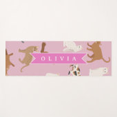 Personalized Cute Pink Cat Pattern Gift Cat Lover ヨガマット (正面(横))