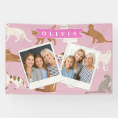 Personalized Cute Pink Cat Pattern Gift Cat Lover 横断幕 (横)