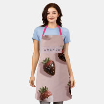 Personalized Cute Pink Chocolate-dipped Strawberry