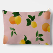 Personalized Cute Pink Lemon Orange Fruits アクセサリーポーチ (裏面)