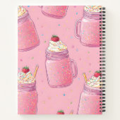 Personalized Cute Pink Milkshake Sprinkles ノートブック (裏面)