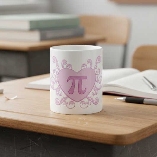 Personalized Cute Pink Number Pi Mug コーヒーマグカップ
