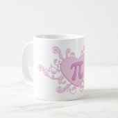 Personalized Cute Pink Number Pi Mug コーヒーマグカップ (正面左)
