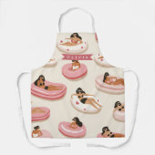 Personalized Cute Pink Pool Float Summer Aesthetic エプロン (正面)