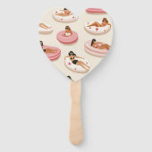 Personalized Cute Pink Pool Float Summer Aesthetic ハンドファン (裏面)