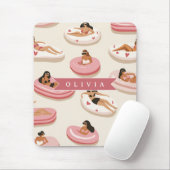 Personalized Cute Pink Pool Float Summer Aesthetic マウスパッド (マウス)