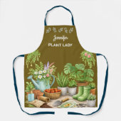 Personalized cute Plant Lady garden エプロン (正面)