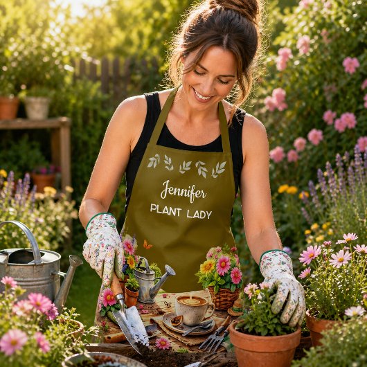 Personalized cute Plant Lady garden エプロン