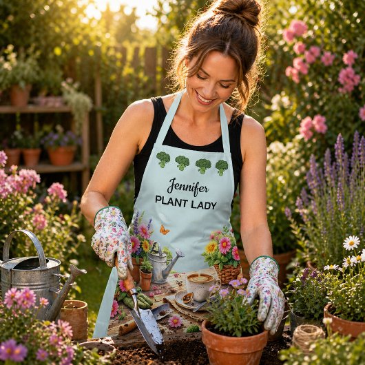 Personalized cute Plant Lady garden lover エプロン