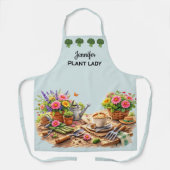 Personalized cute Plant Lady garden lover エプロン (正面)