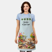 Personalized cute Plant Lady garden lover エプロン (着用した状態)