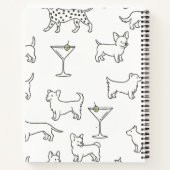 Personalized Cute Playful Dogs & Martinis  ノートブック (裏面)