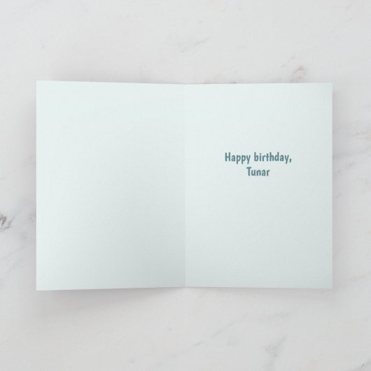 Personalized Cute Polar Bear Birthday Card カード (内部)