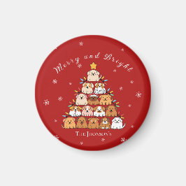 Personalized cute puppies Christmas tree dog lover マグネット