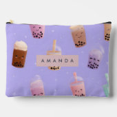 Personalized Cute Purple Pastel Bubble Tea アクセサリーポーチ (正面)