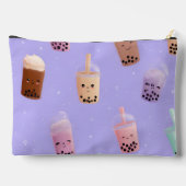 Personalized Cute Purple Pastel Bubble Tea アクセサリーポーチ (裏面)