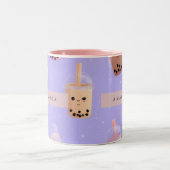 Personalized Cute Purple Pastel Bubble Tea ツートーンマグカップ (中央)