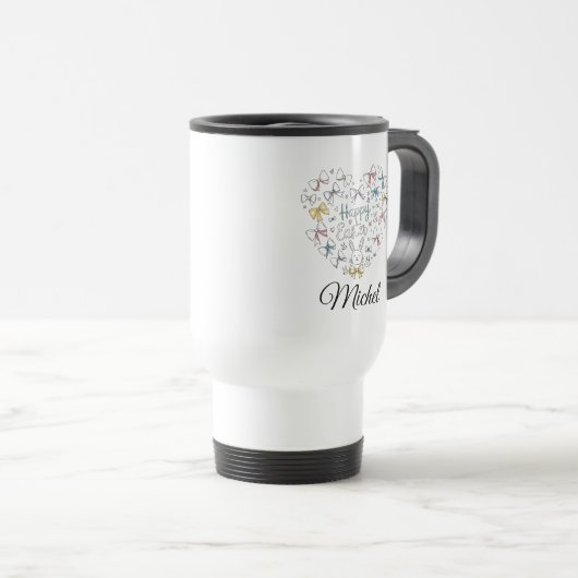 Personalized Cute Rabbit Bunny Coffee Mug トラベルマグ (正面右)