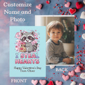 Personalized Cute Raccoon Valentine シーズンカード