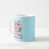 Personalized Cute Raccoon Valentine's Day コーヒーマグカップ (正面左)