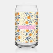 Personalized cute retro citrus folk pattern ガラス缶 (正面)