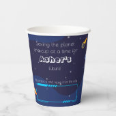 Personalized Cute Reusable Blue Astronaut   紙コップ (裏面)