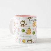 Personalized Cute Safari Animals Kids Name ツートーンマグカップ (正面左)
