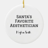 Personalized Cute Santa Getting a Facial  セラミックオーナメント (裏面)