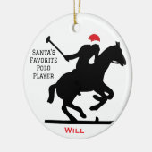 Personalized Cute Santa's Favorite Horse Polo セラミックオーナメント (左)