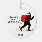 Personalized Cute Santa's Favorite Snowshoer セラミックオーナメント (左)