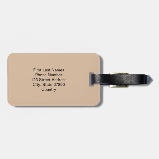 Personalized Cute Shadow Monogram Pink Beige ラゲッジタグ (裏面横)