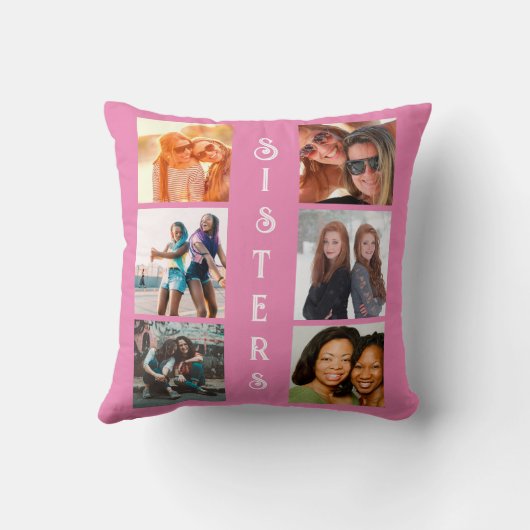 Personalized cute sister quote throw pillow クッション (裏面)