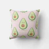 Personalized Cute Smiling Avocado Pattern クッション (裏面)