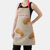 Personalized Cute Smiling Mushroom Pattern エプロン (インサイチュ)