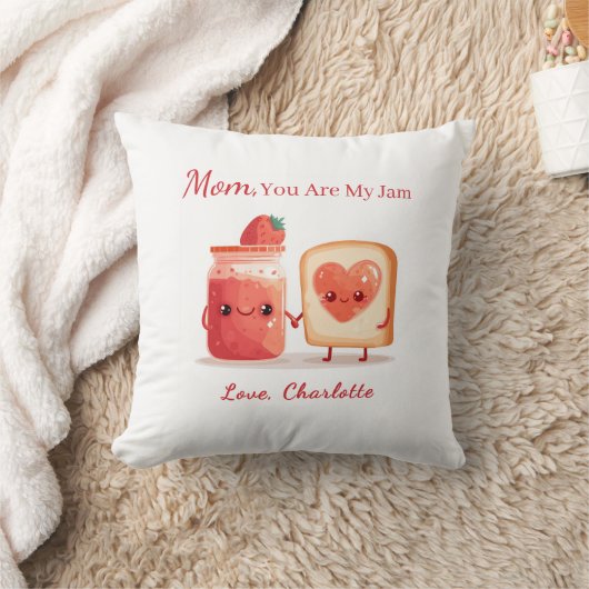 Personalized Cute Strawberry Jam Mothers Day Gift クッション (ブランケット)