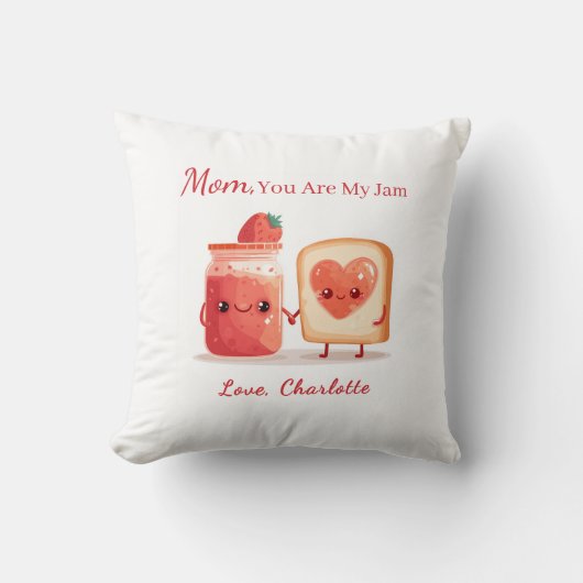 Personalized Cute Strawberry Jam Mothers Day Gift クッション (正面)